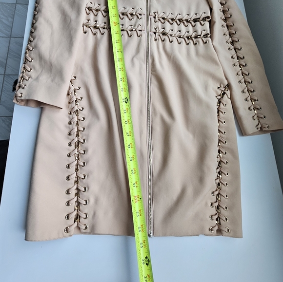 House Of CB Anuki Nude Chain Link Long Sleeve Body Hugging Dress - Picture 9 of 15